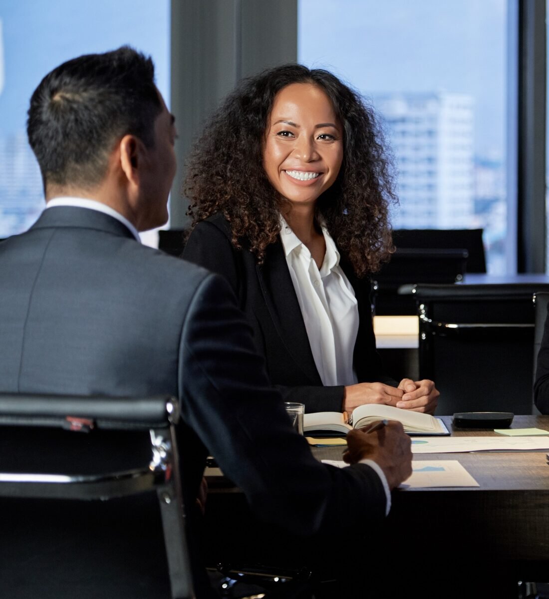 Multiethnic colleagues on business meeting